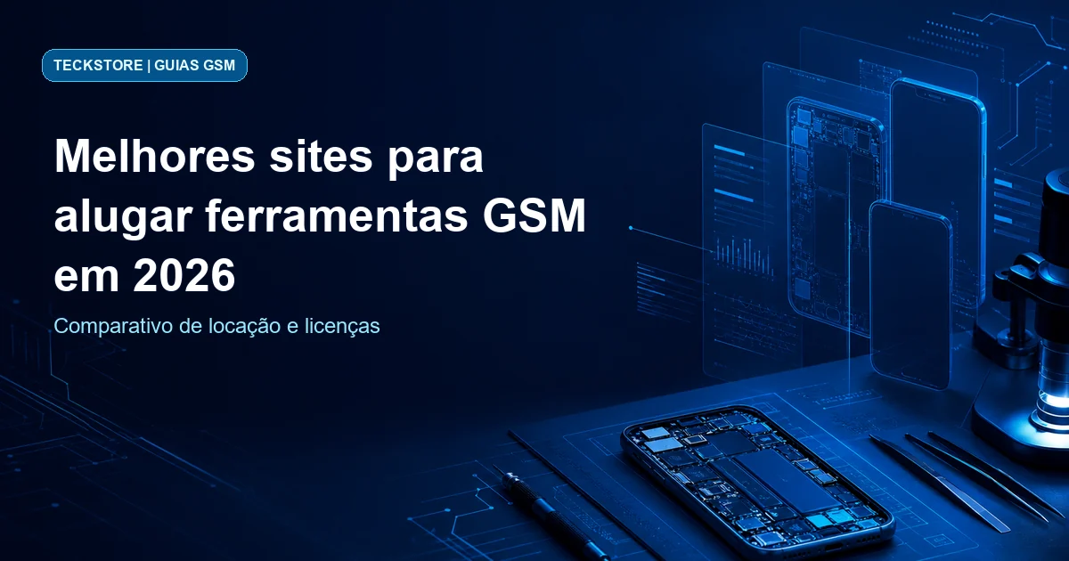 Ilustração de bancada técnica para comparação de ferramentas GSM