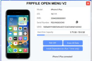 FRPFILE Open Menu iCloud Remove (iPhone, iPad)  FMI AUTO TOOL